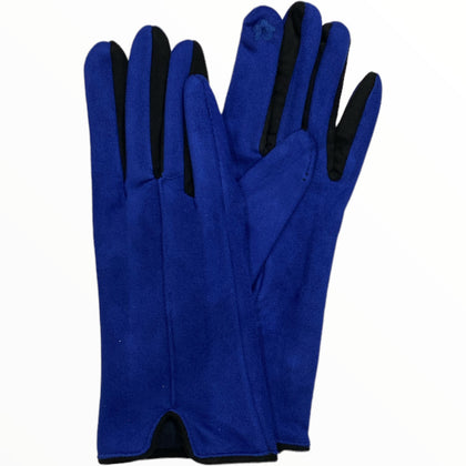 Royal blue chic gloves with black details