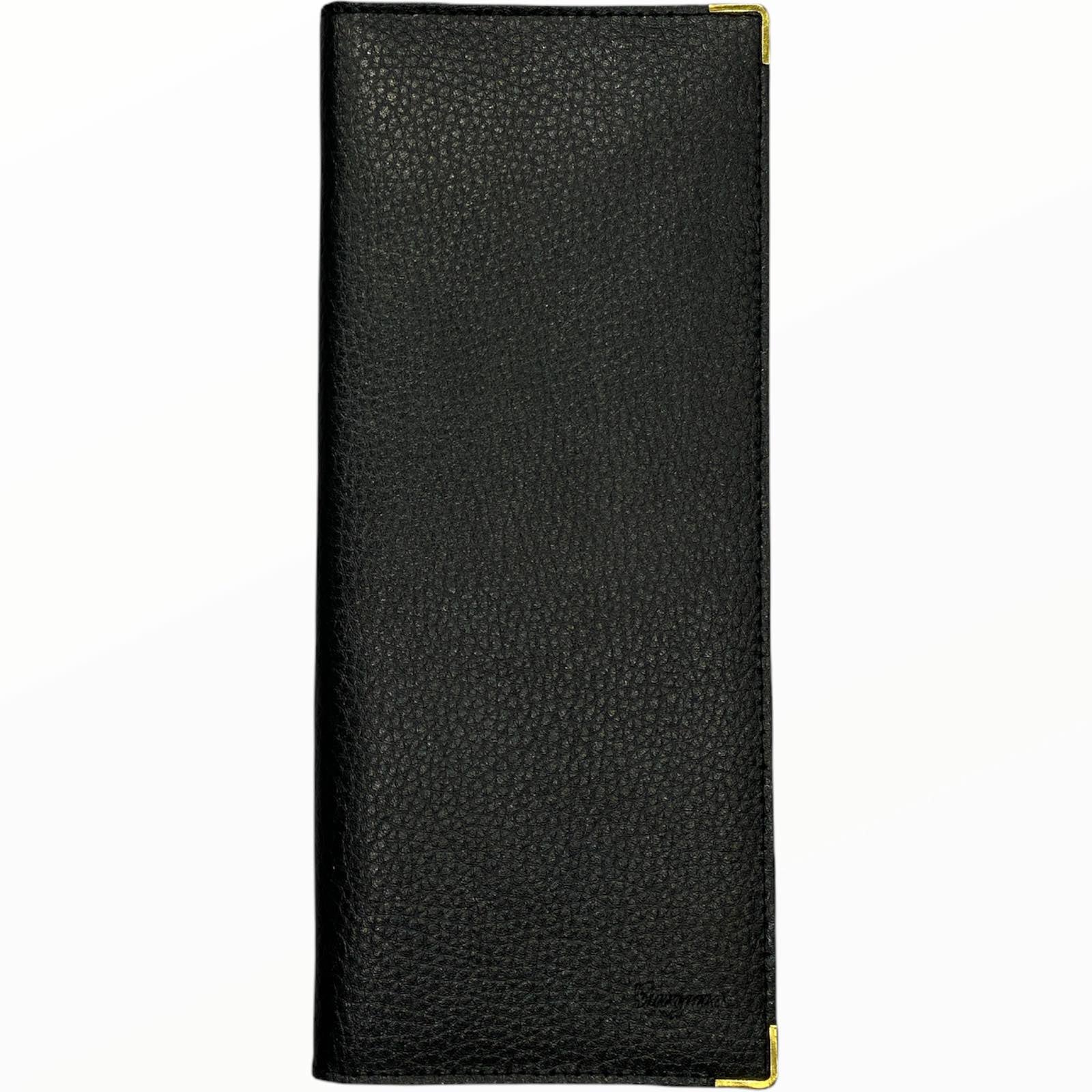 Black leather boarding pass wallet
