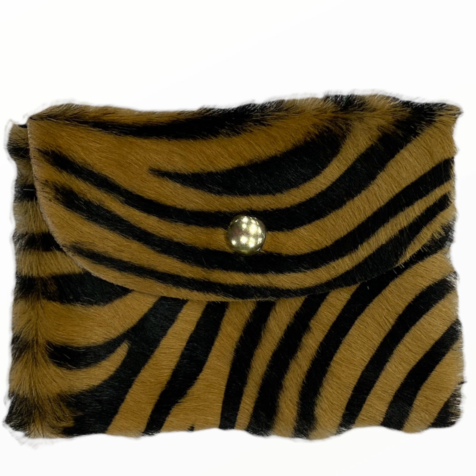 Zebra-print leather wallet for cards