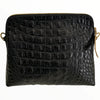 Box XXL. Black alligator-print leather messenger bag