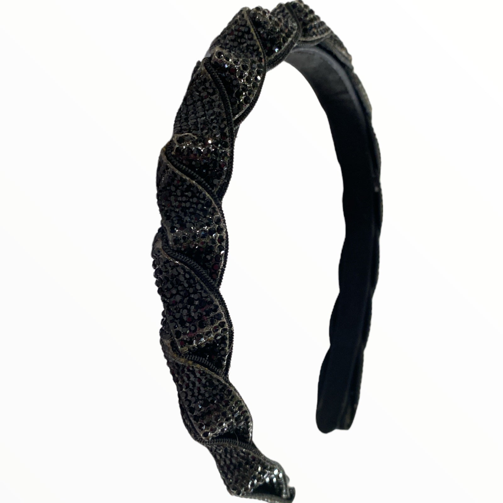 Black luxury braided hairband