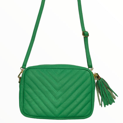 Light green leather messenger bag