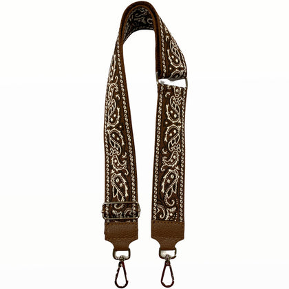 Brown adjustable strap with white details