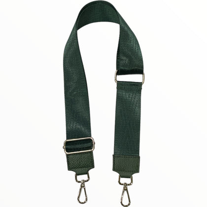 Dark green adjustable strap with silver metals