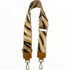 Camel zebra-print adjustable strap with leather details