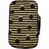 Black and beige art calf-hair mobile leather case