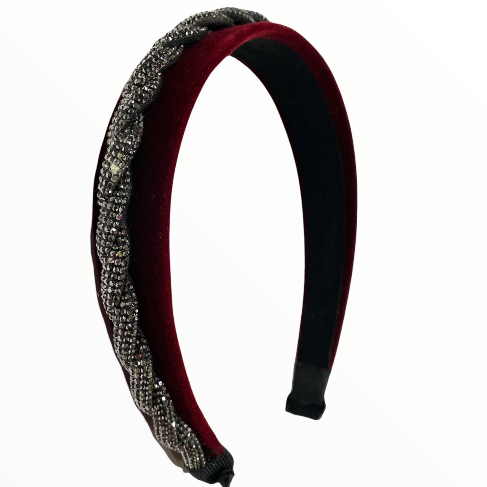 Red luxury hairband with crystals
