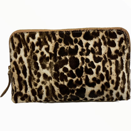 Box XL. Leopard-print half calf-hair leather messenger bag