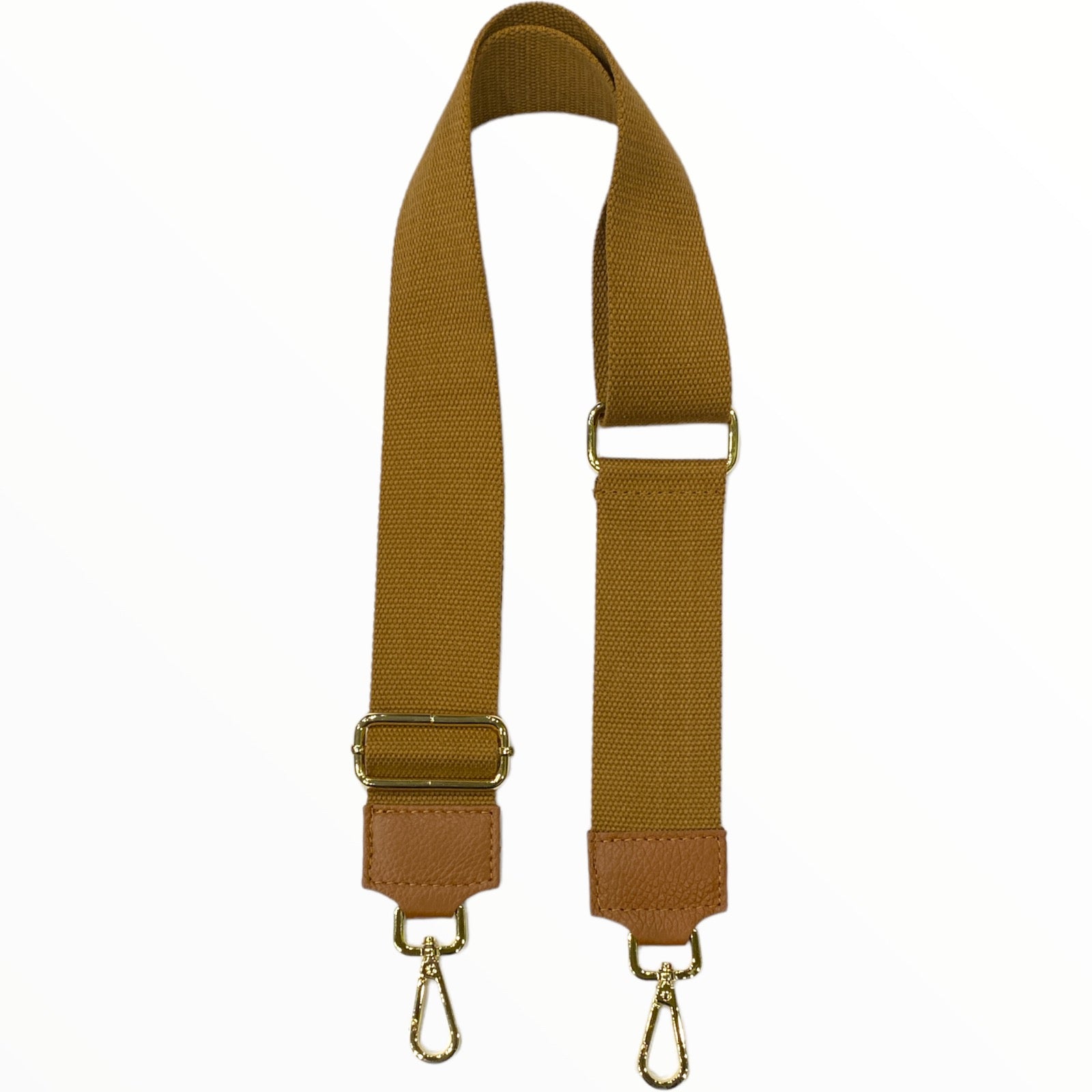 Camel adjustable strap with gold metals