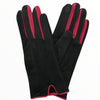 Black chic gloves with pink details