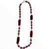 Red wine pearls long necklace