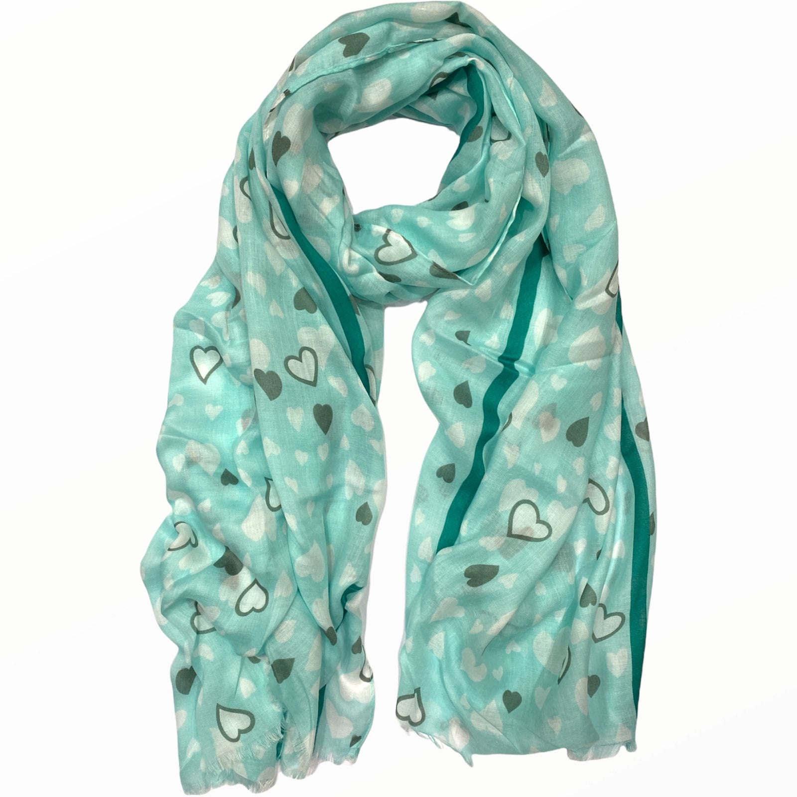 Mint hearts scarf