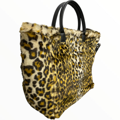 Leopard-print teddy bear large tote bag