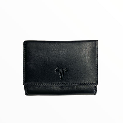 Black leather wallet small size