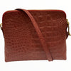 Box XXL. Pink alligator-print leather messenger bag