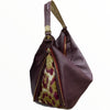 Venusa L. Red wine shoulder bag with calf-hair details