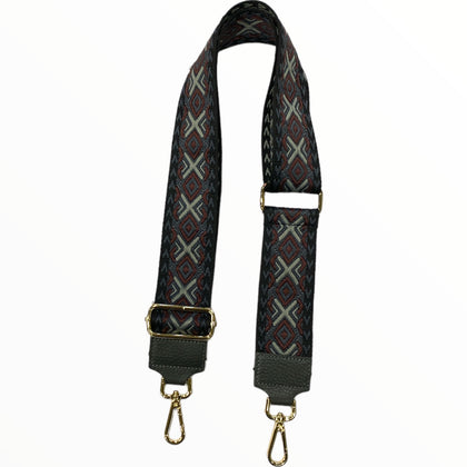 Black and grey boho adjustable strap