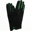 Black chic gloves with green details