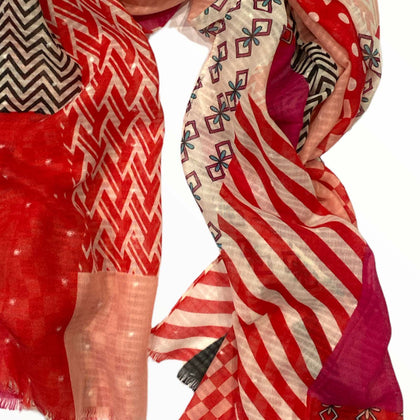 Red and white fashion scarf