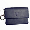 Blue leather wallet and key holder
