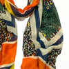 Animal-print scarf with aperol details