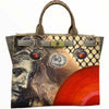 Greta L. Beige quilted and art leather tote bag