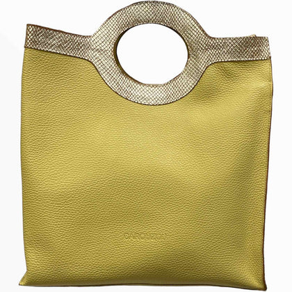 Circle. Yellow and gold leather L bag