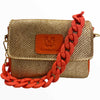 Mandy mini. Gold-coral leather limited edition bag