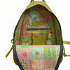 Agapi L. Lime backpack with gold details.