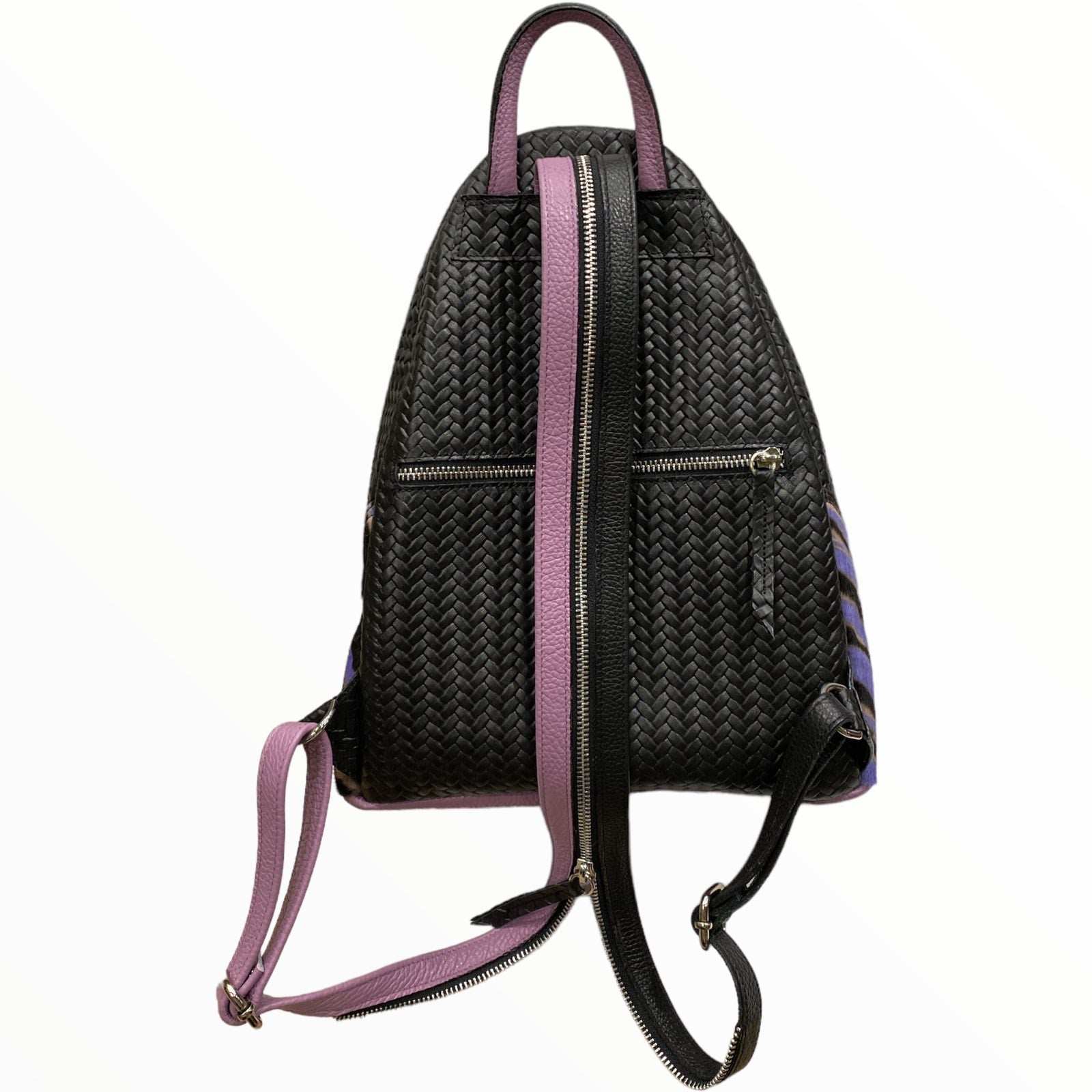 Agapi L. Black backpack with calf-hair details