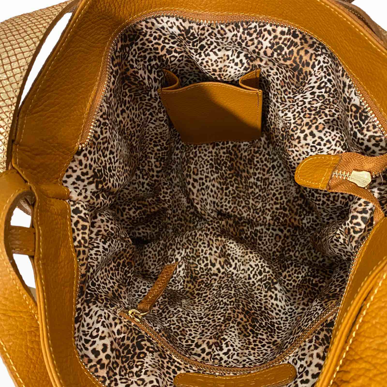 Alice XL. Taba anaconda-print shoulder bag and backpack