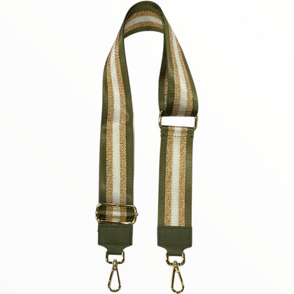 Olive green adjustable strap with gold details