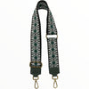 Black and dark green geometric adjustable strap with gold metals