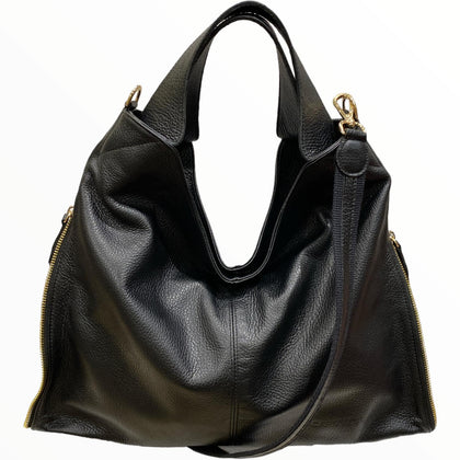 Eros L. Black leather handbag