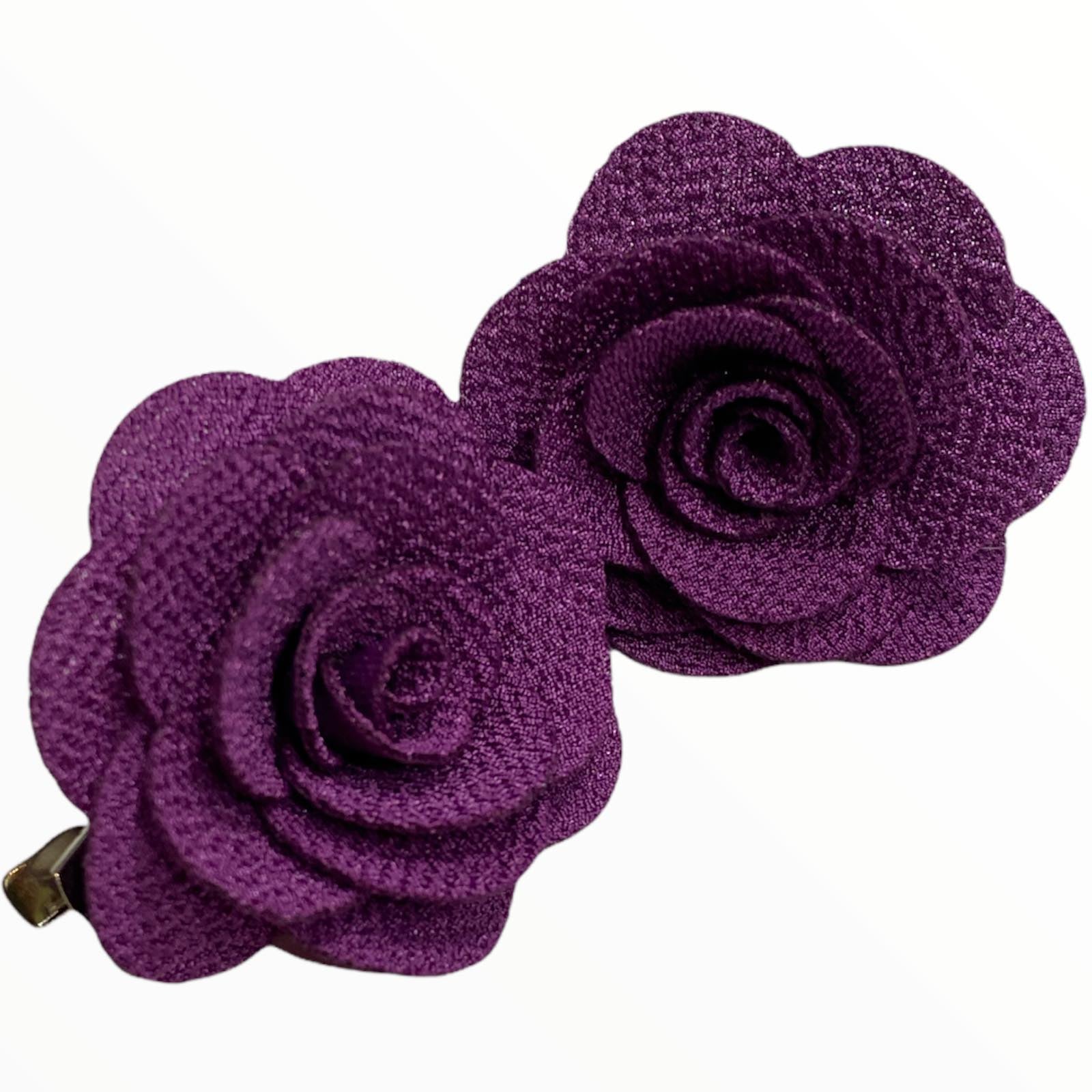 Purple flowers hair clips