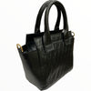 Gina mini . Black quilted leather tote bag