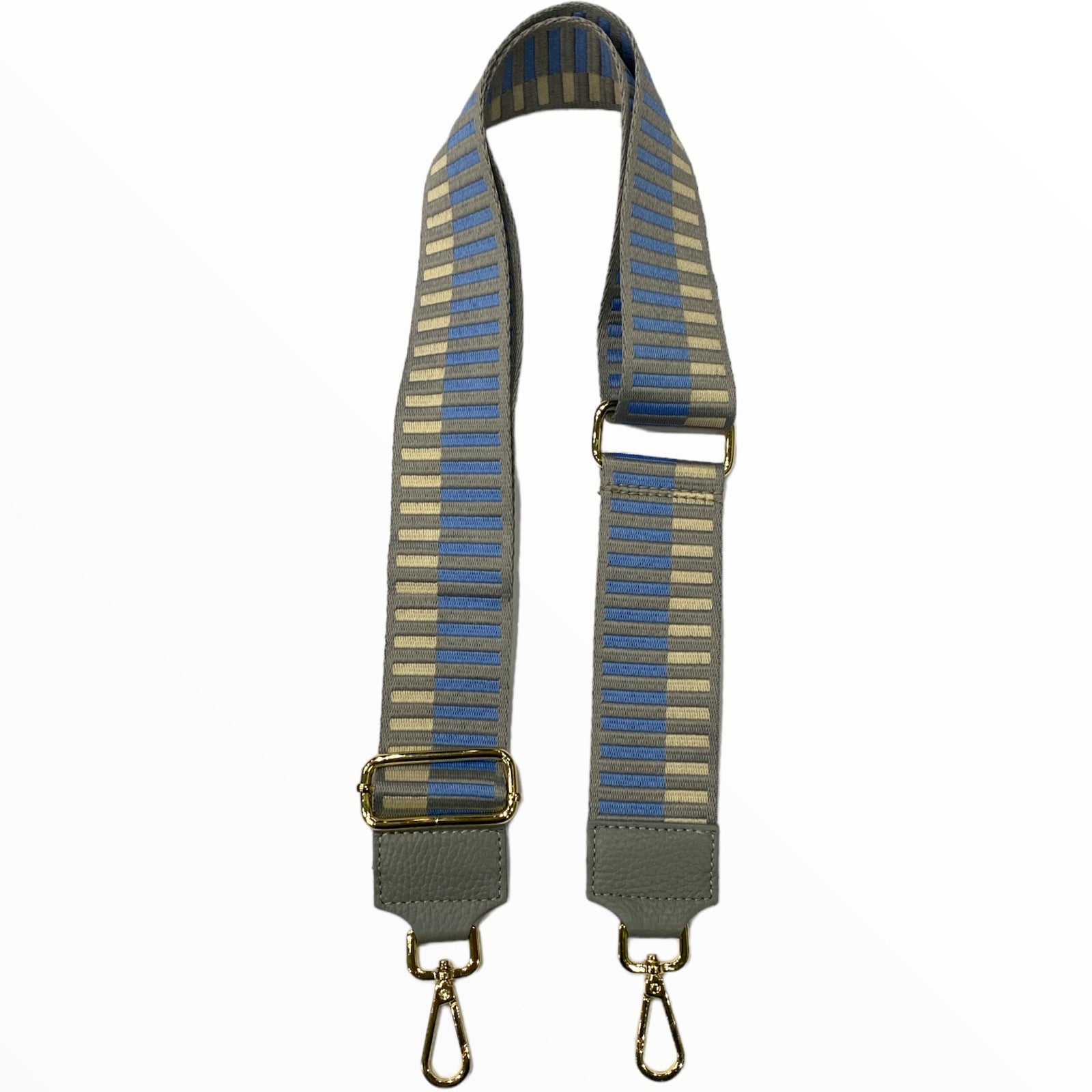 Grey stripes adjustable strap with gold metals