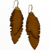 Taba leather leaves earrings
