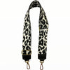 White animal-print adjustable strap with leather details