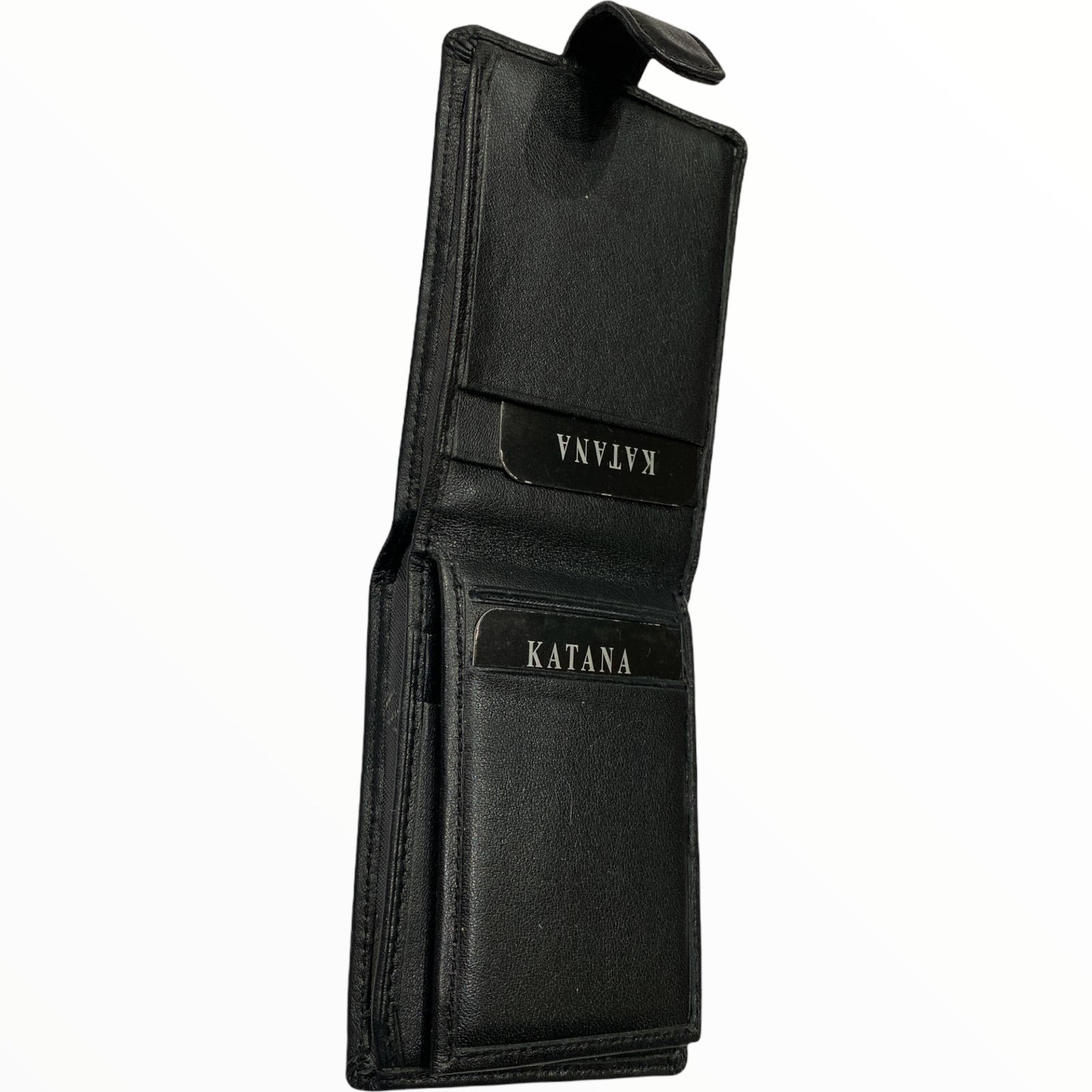 Black leather unisex wallet