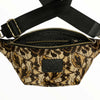 Black and camel floral calf-hair leather belt bag
