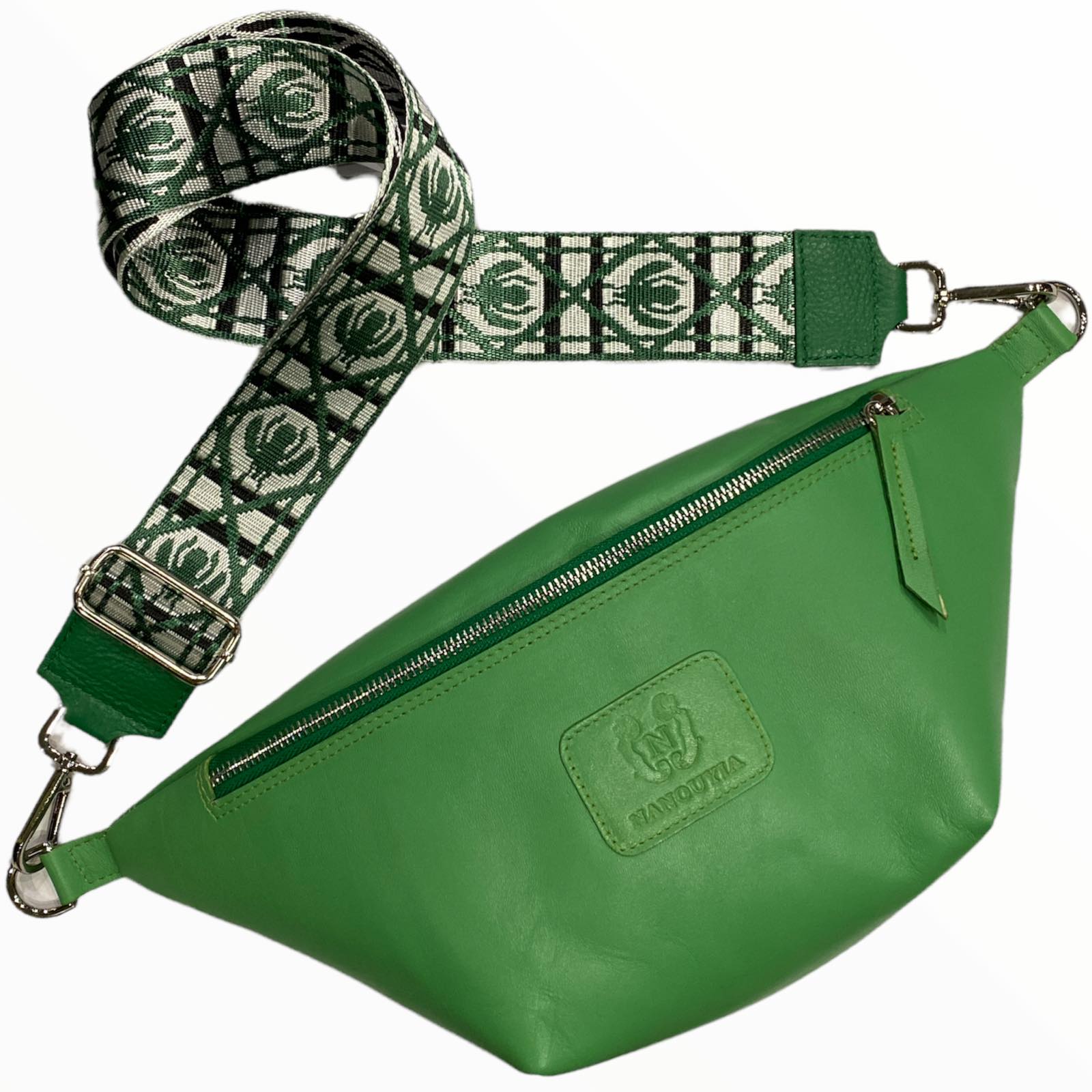 Light green leather belt bag