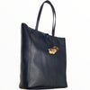 Carouzou dark blue leather shopping bag