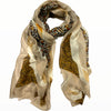 Animal-print scarf with beige details