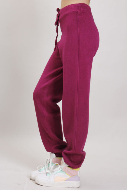 Magenta knitted pants