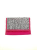 Luxury fuschia textile glitter clutch bag