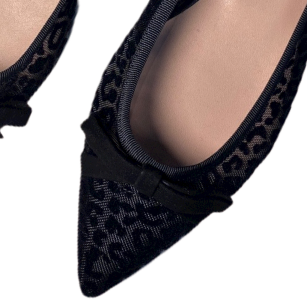 Pretty ballerinas black leopard transparent shoes