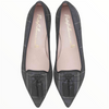 Ella Prince of Wales check suede with soft black leather tassels